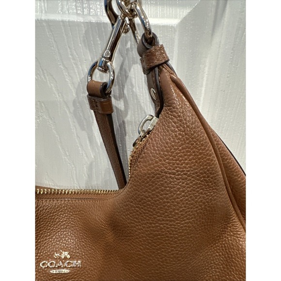 Coach Brown Harley Pebble Leather Hobo Shoulder Bag F38259 - Picture 4 of 11